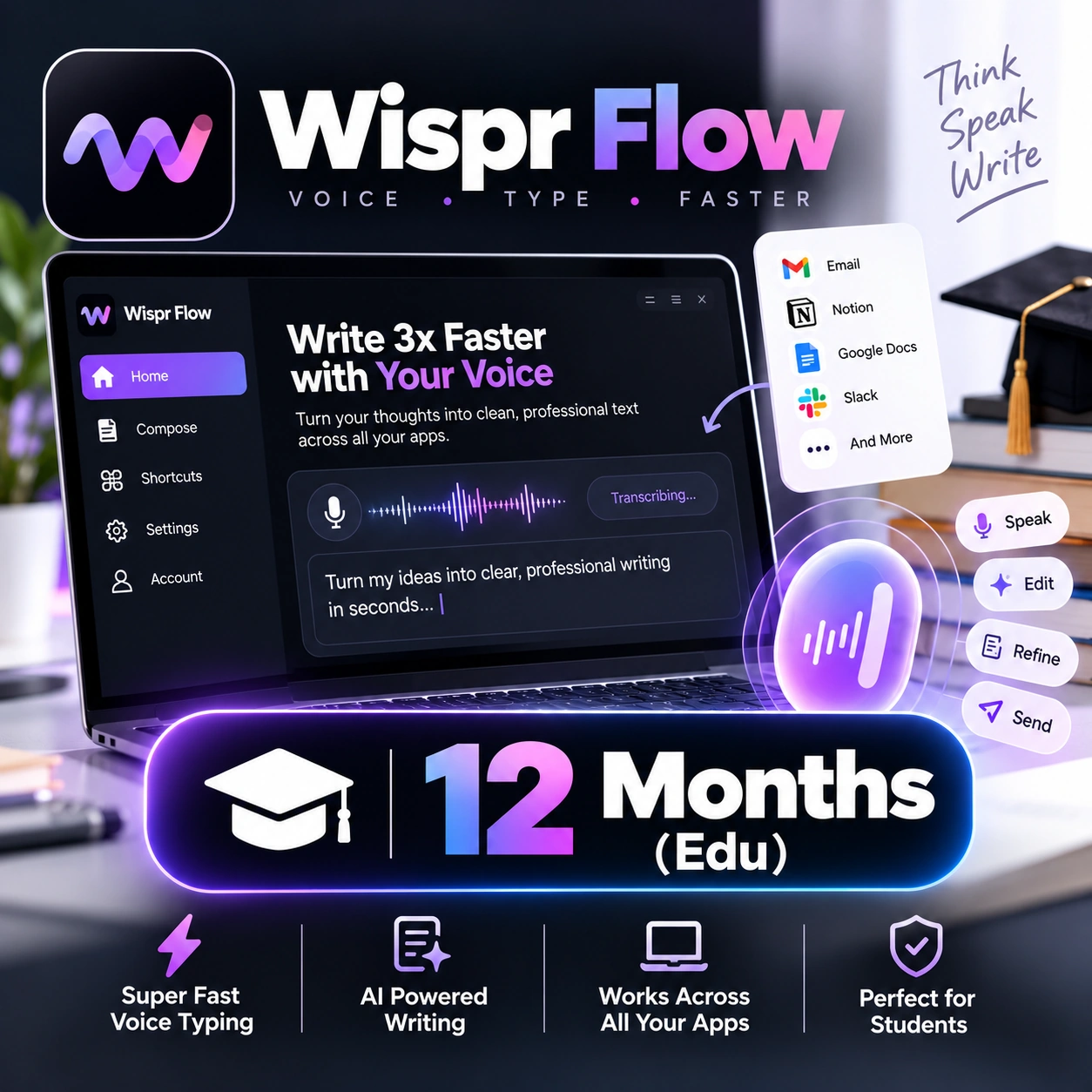Wispr Flow (Edu) 12 Months